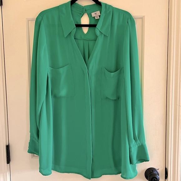 Worthington Tops - Worthington Women Green sheer blouse size 1X